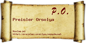 Preisler Orsolya névjegykártya
